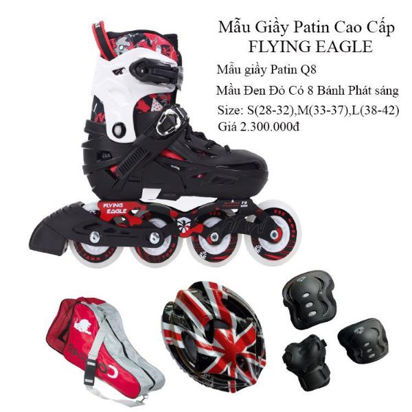 Giày Patin Flying Eagle ComBo Q8 Hồng 8 Bánh Sáng ( chỉ còn size L ) 